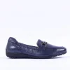 Women Caprice Verena Slip On Deerskin Loafer - Navy Deerskin