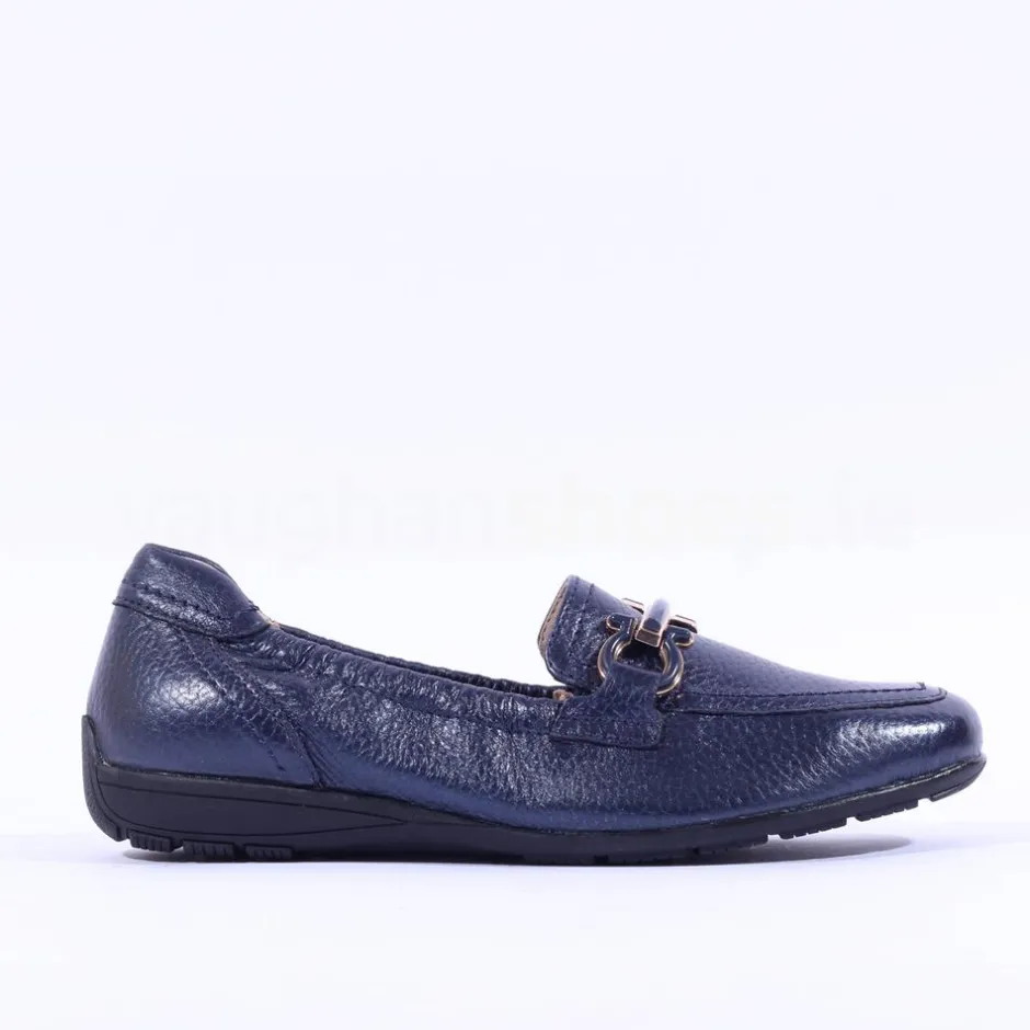 Women Caprice Verena Slip On Deerskin Loafer - Navy Deerskin
