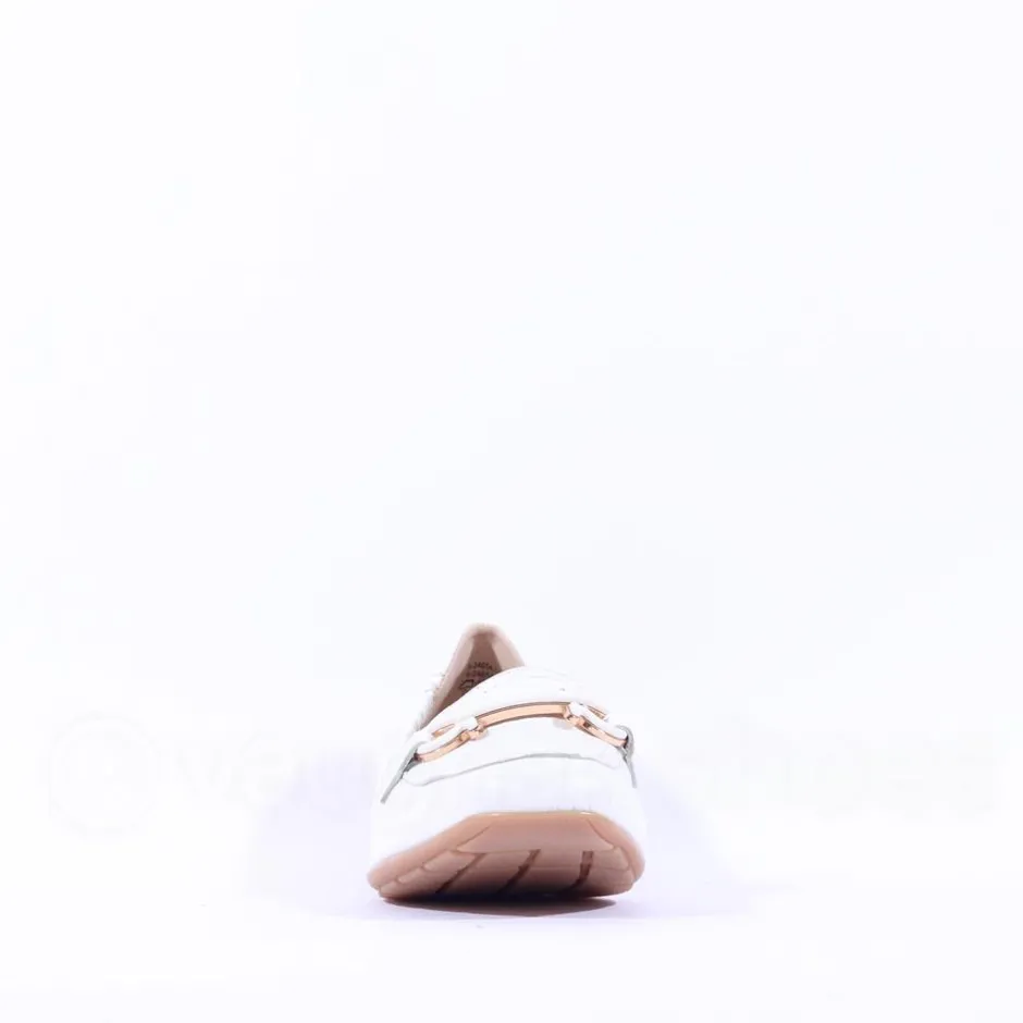 Women Caprice Verena Slip On Deerskin Loafer - White Deerskin