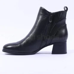 Women Marco Tozzi Vindoli Block Heel Ankleboot - Forest Leather