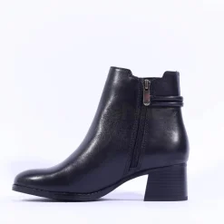 Women Marco Tozzi Vindoli Rope Block Heel Boot - Black Leather