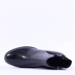 Women Marco Tozzi Vindoli Rope Block Heel Boot - Black Leather