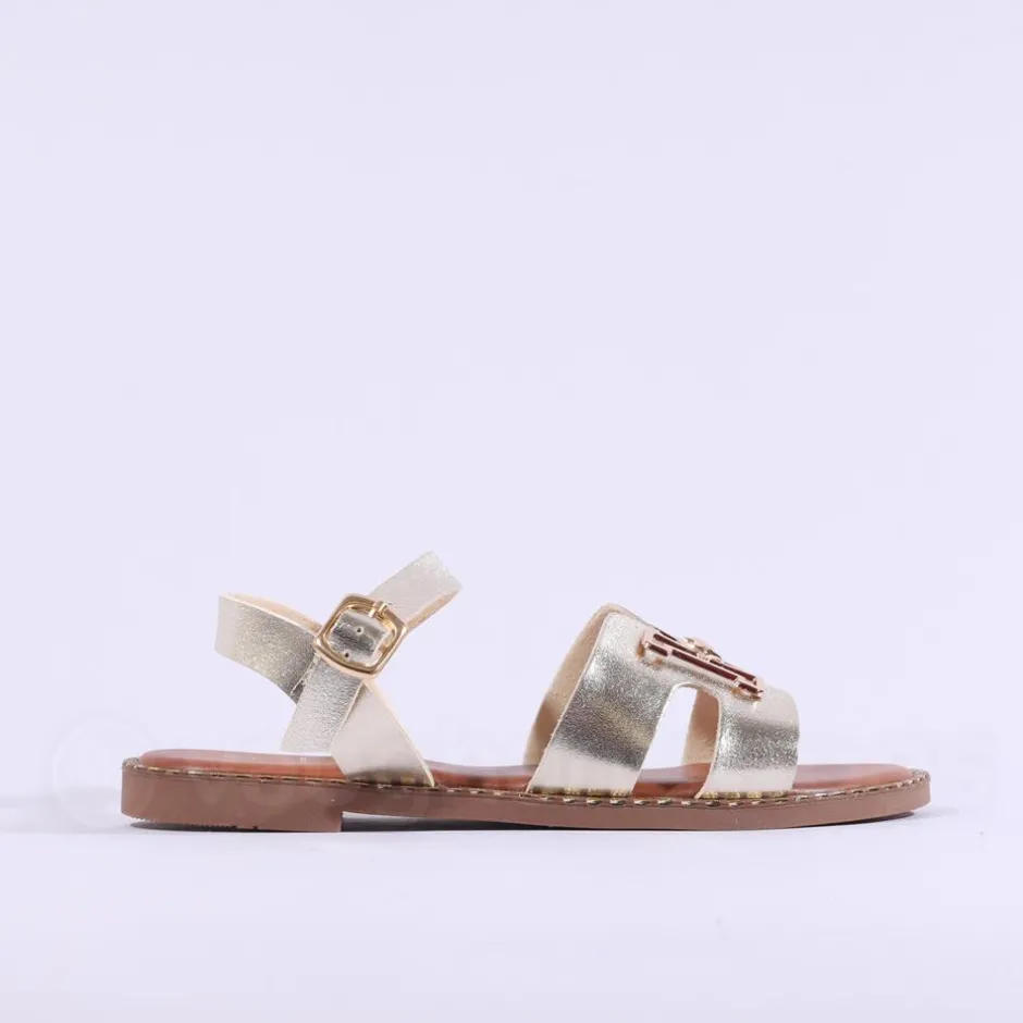 Women Una Healy Viva La Vida Flat H Sandal - Gold