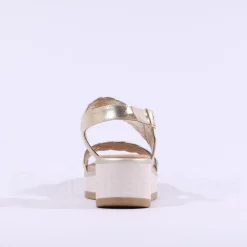 Women Repo Weave Wedge Sandal - Gold