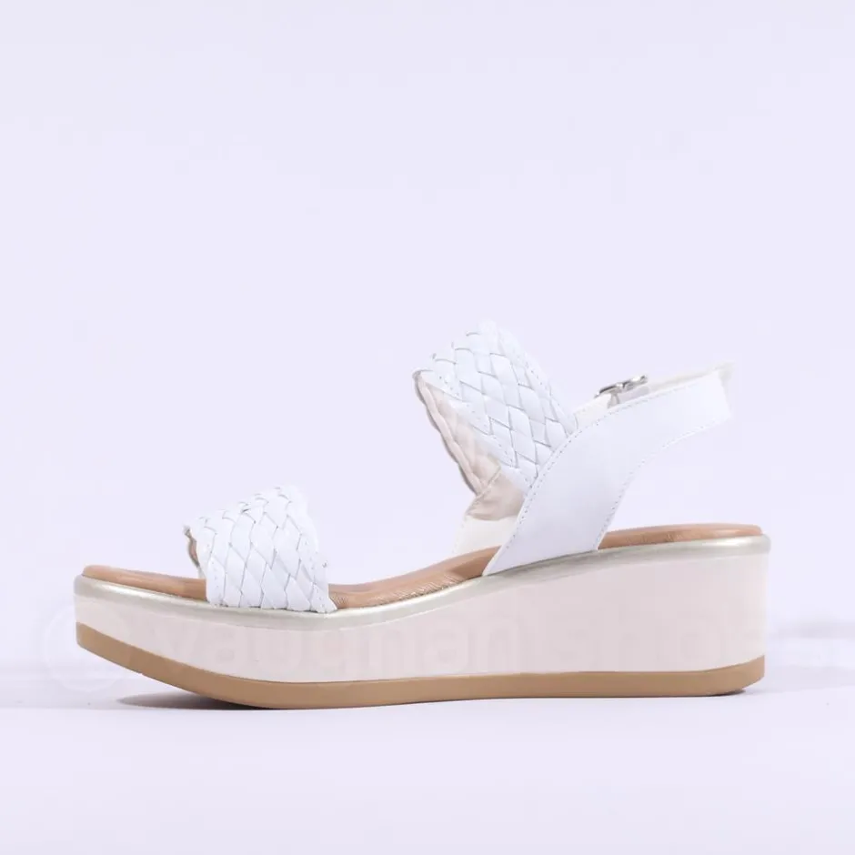 Women Repo Weave Wedge Sandal - White