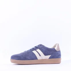 Women Gabor West Gumsole Laced Trainer - Blue Suede