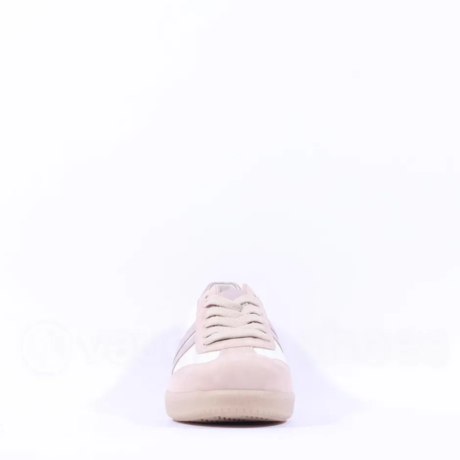 Women Gabor West Gumsole Laced Trainer - White Beige