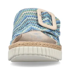 Women Rieker Woven Buckle Detail Mule Sandal - Multi