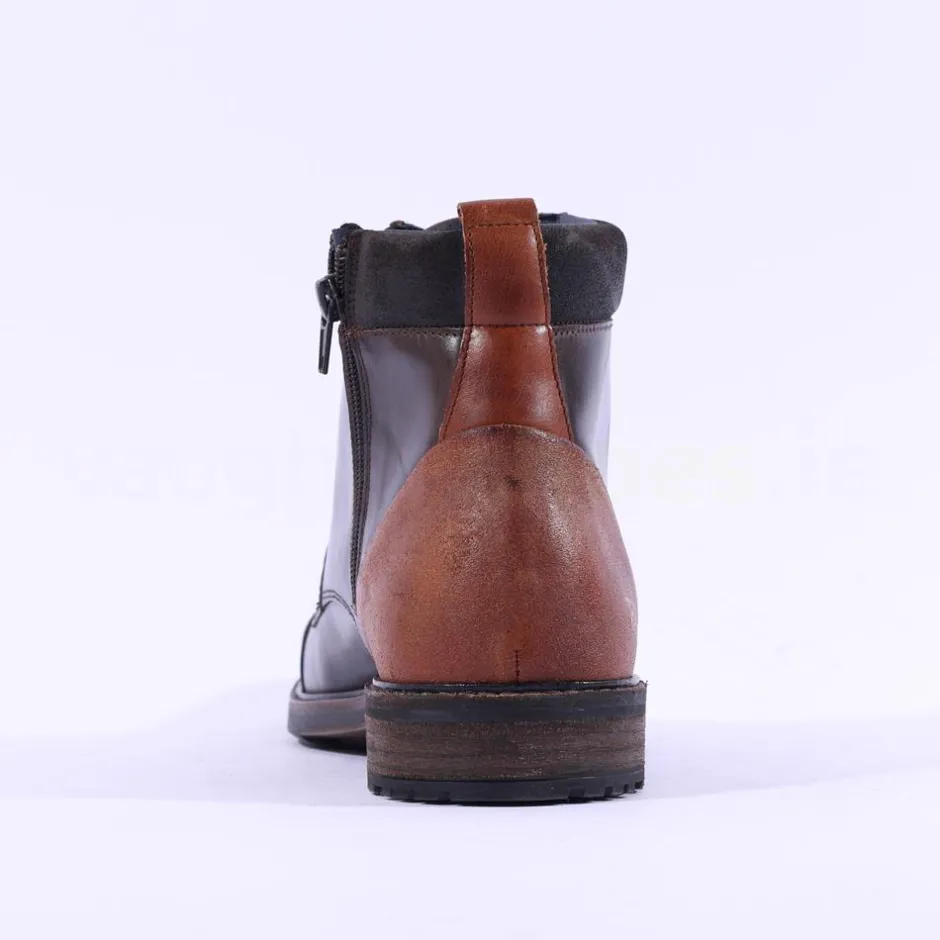 Tommy Bowe X Kolbe Laced Toe Cap Boot - Dark Brown Leather