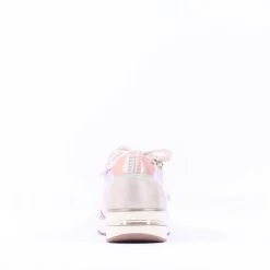 Women Marco Tozzi Yumina Sidezip Wedge Trainer - Cream Combi