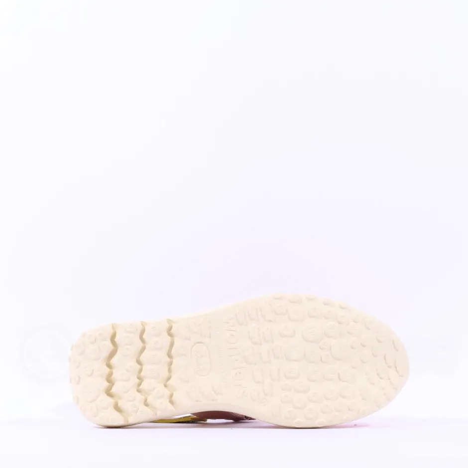 Women Wonders Zaire Velcro Strap Curvy Sandal - Coral Combi