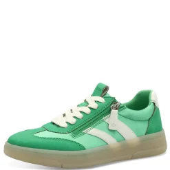 Women Jana Zango Gum Sole Twin Stripe Trainer - Green Combi
