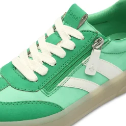 Women Jana Zango Gum Sole Twin Stripe Trainer - Green Combi