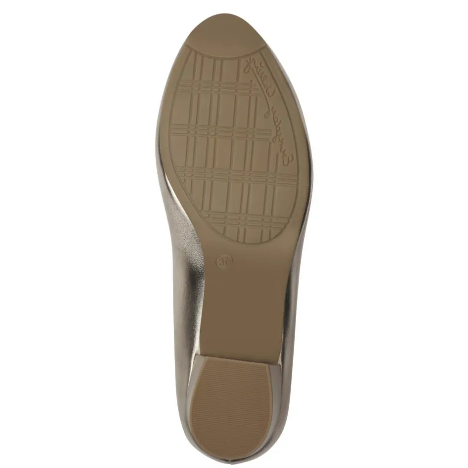 Women Jana Zatoro Block Heel Court Shoe - Champagne