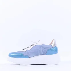 Women Wonders Zenit Nylon Bungee Trainer - Blue Combination
