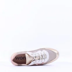 Women Wonders Zenit Nylon Bungee Trainer - Gold Combination