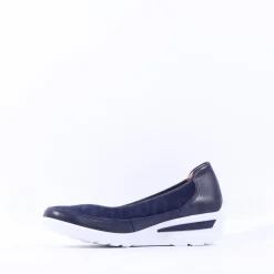 Women Ara Zurich 2.0 Wedge Slip On - Navy Leather