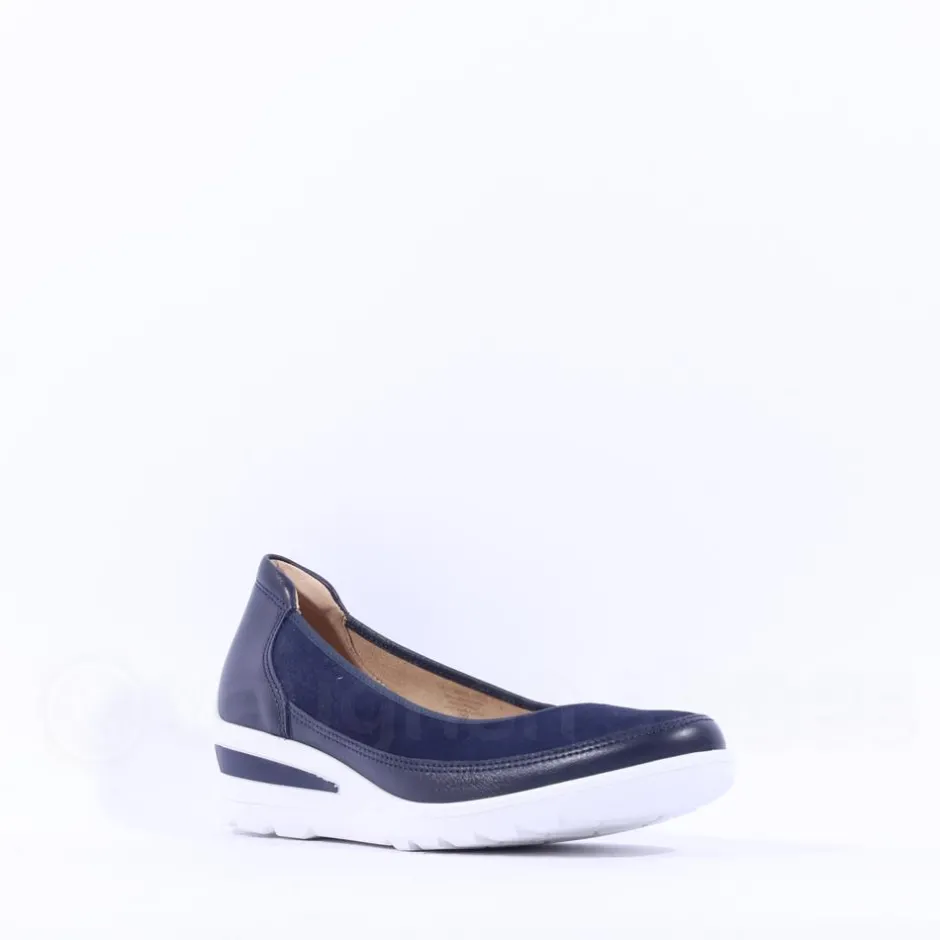 Women Ara Zurich 2.0 Wedge Slip On - Navy Leather