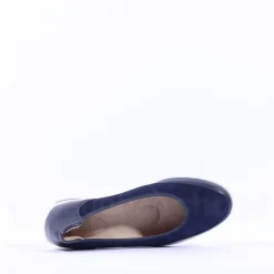 Women Ara Zurich 2.0 Wedge Slip On - Navy Leather
